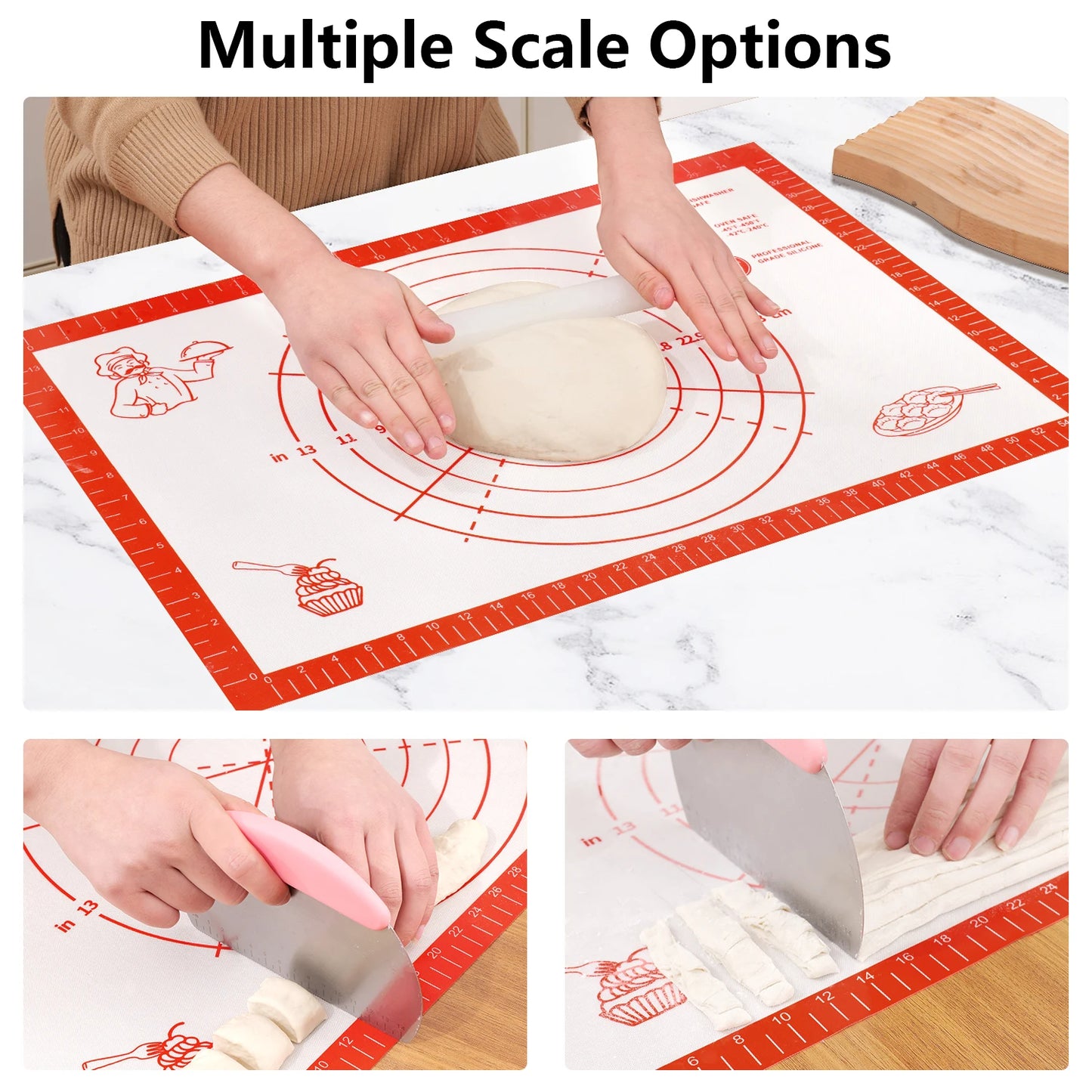 Professional Silicone Baking Mat - Non-Stick Heat Resistant (40x60cm/15.7"x23.6")