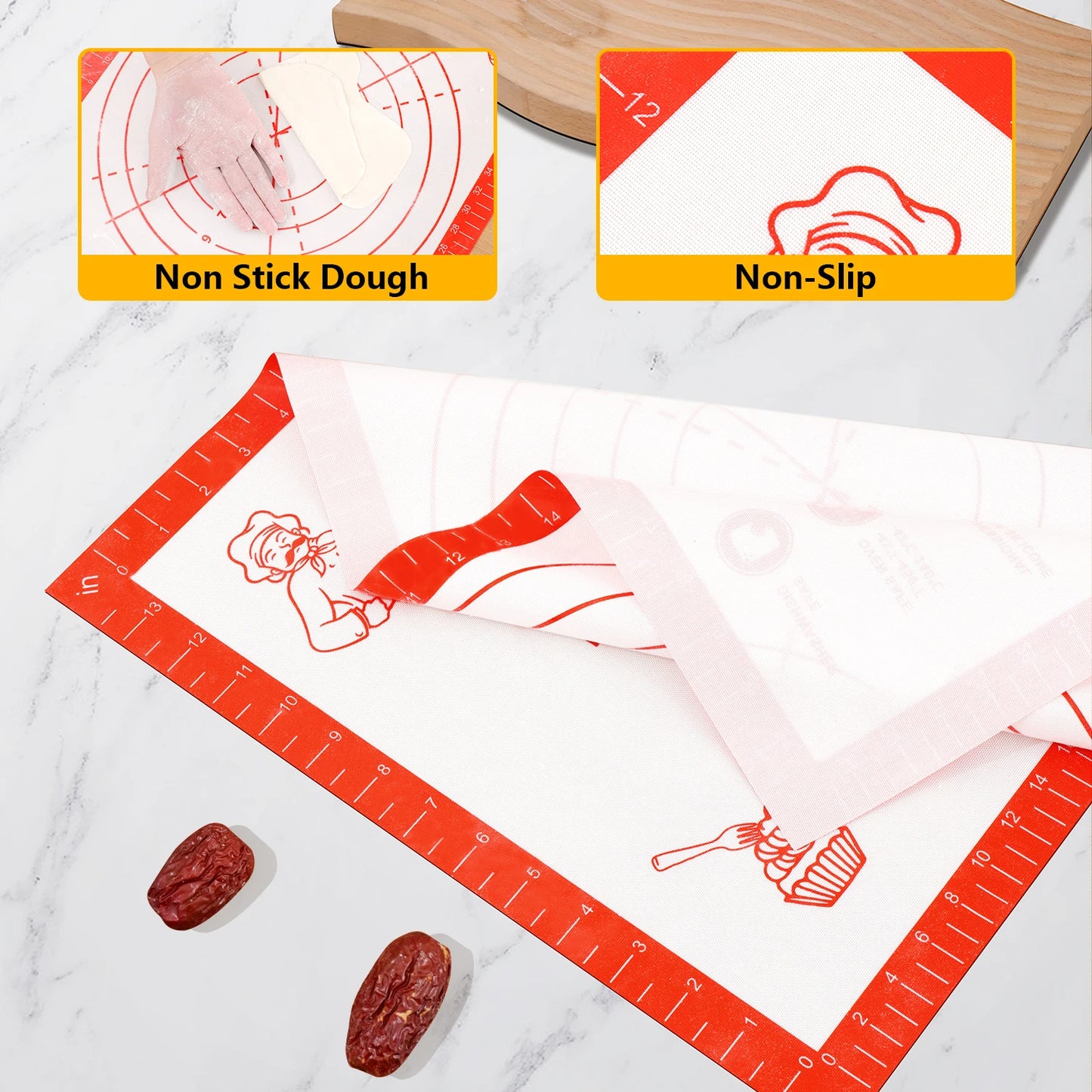 Professional Silicone Baking Mat - Non-Stick Heat Resistant (40x60cm/15.7"x23.6")