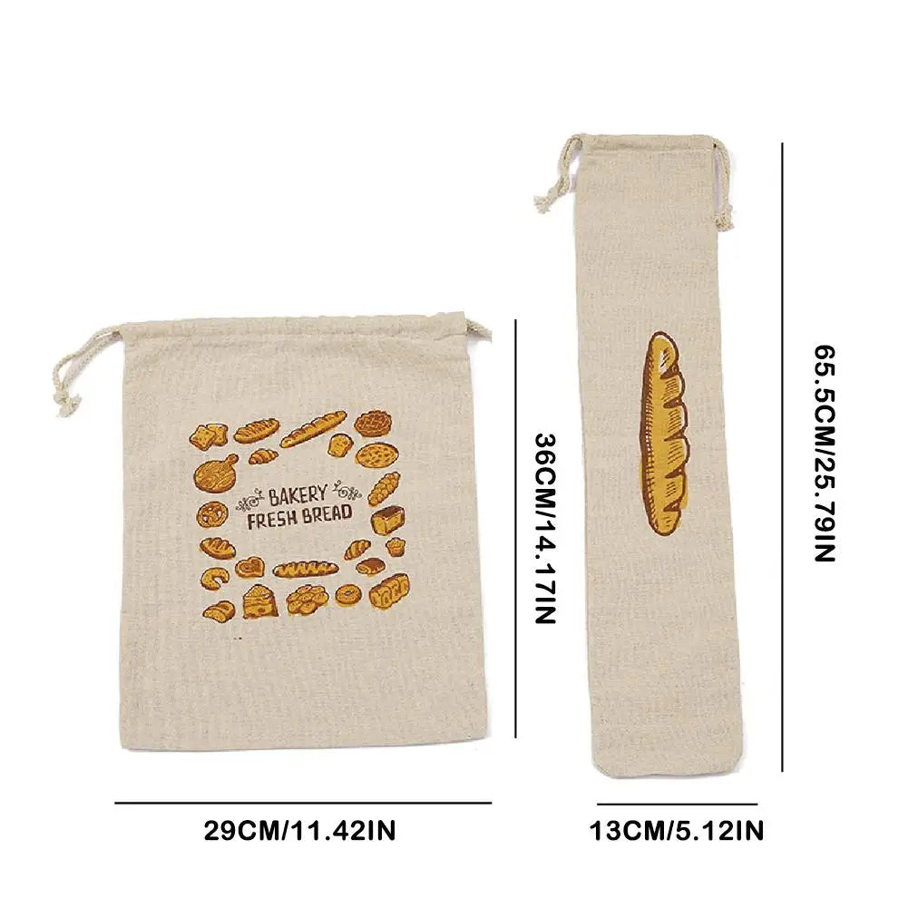 Linen Reusable Bread Storage Bags