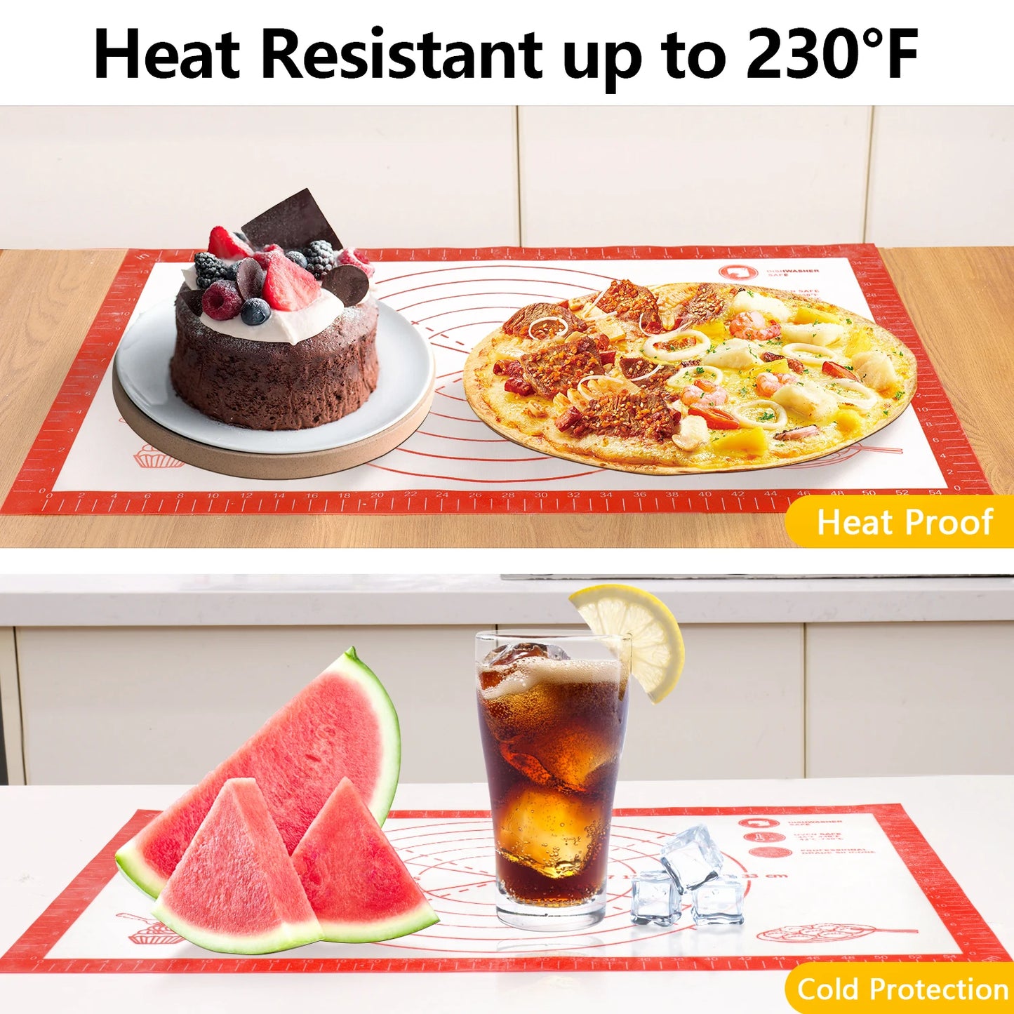 Professional Silicone Baking Mat - Non-Stick Heat Resistant (40x60cm/15.7"x23.6")