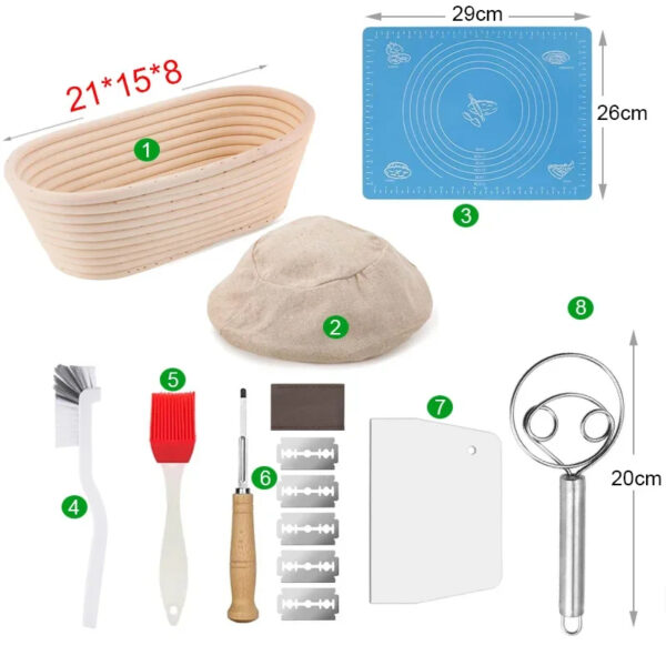Sourdough Baking Banneton & Tools Set (8 Pcs) - Image 8