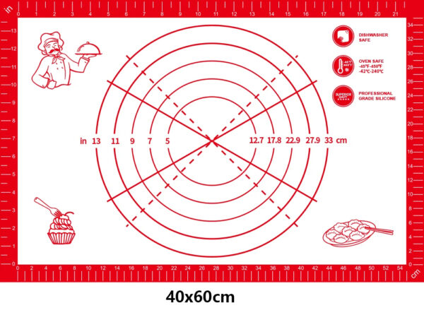 Professional Silicone Baking Mat - Non-Stick Heat Resistant (40x60cm/15.7"x23.6") - Image 7